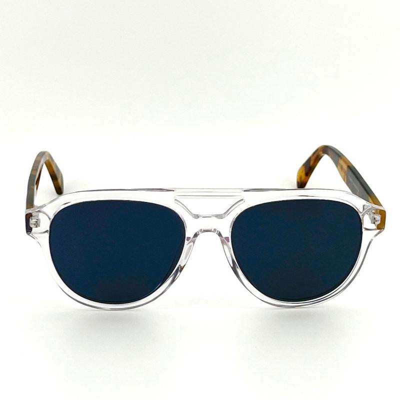 Crystal Tortoise Aviator Acetate Polarized Unisex Sunglasses