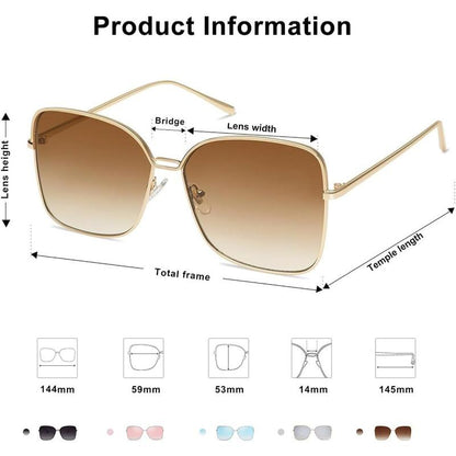 Classic Trendy Square Oversized Sunglasses Womens Mens UV400 Big Large Designer Shades SJ1082 Square Frame Glass