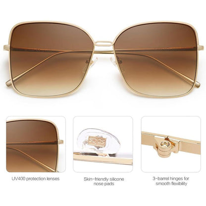 Classic Trendy Square Oversized Sunglasses Womens Mens UV400 Big Large Designer Shades SJ1082 Square Frame Glass
