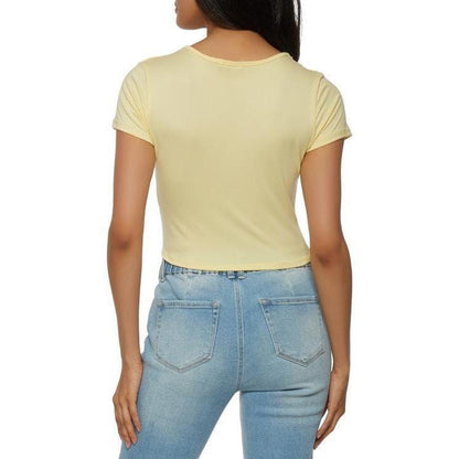 Drawstring Front Crop Top