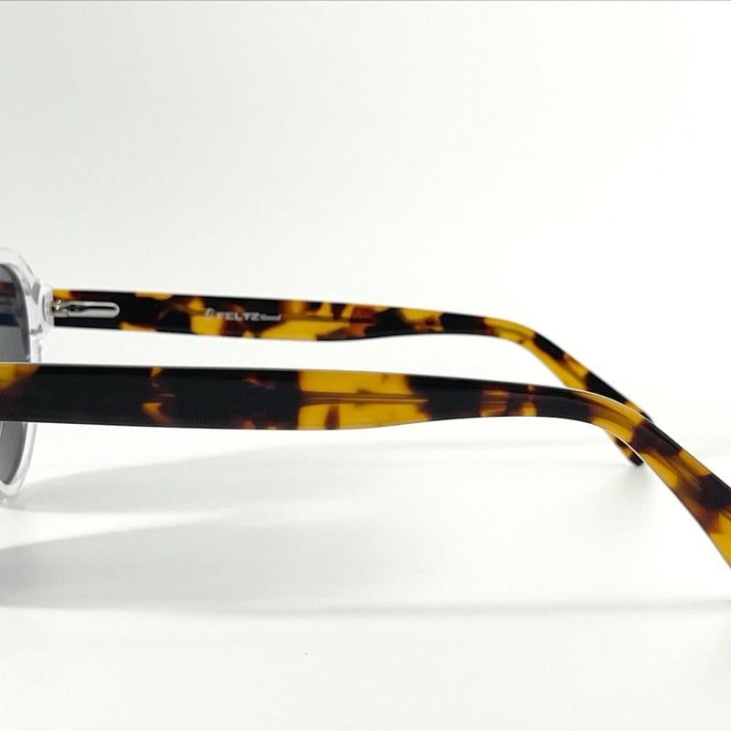 Crystal Tortoise Aviator Acetate Polarized Unisex Sunglasses