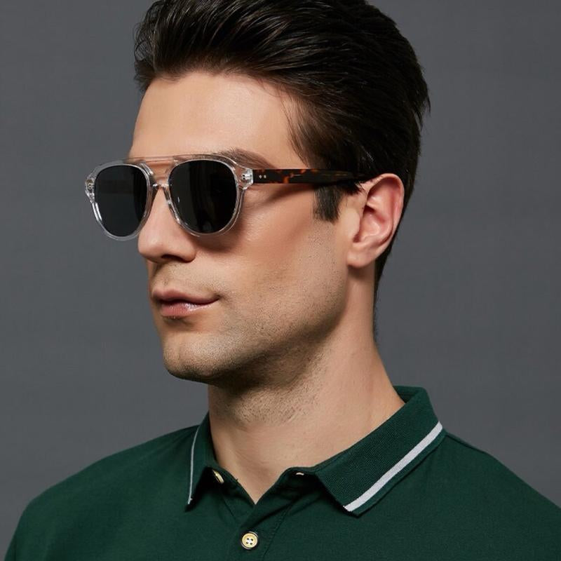Crystal Tortoise Aviator Acetate Polarized Unisex Sunglasses