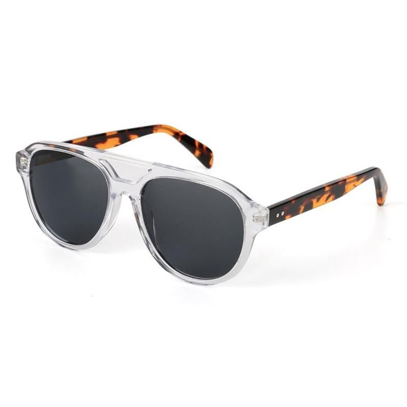 Crystal Tortoise Aviator Acetate Polarized Unisex Sunglasses