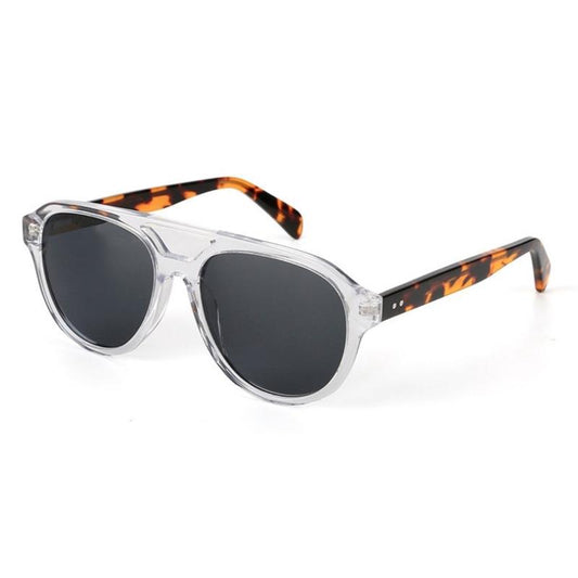 Crystal Tortoise Aviator Acetate Polarized Unisex Sunglasses